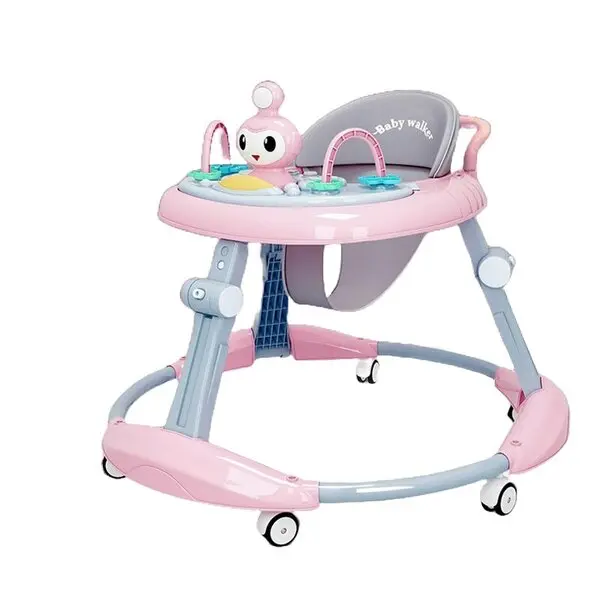 6-in-1 Ergonomic Tavalax Baby Walker with Music Panel, Adjustable Height and 360° Silent Wheels