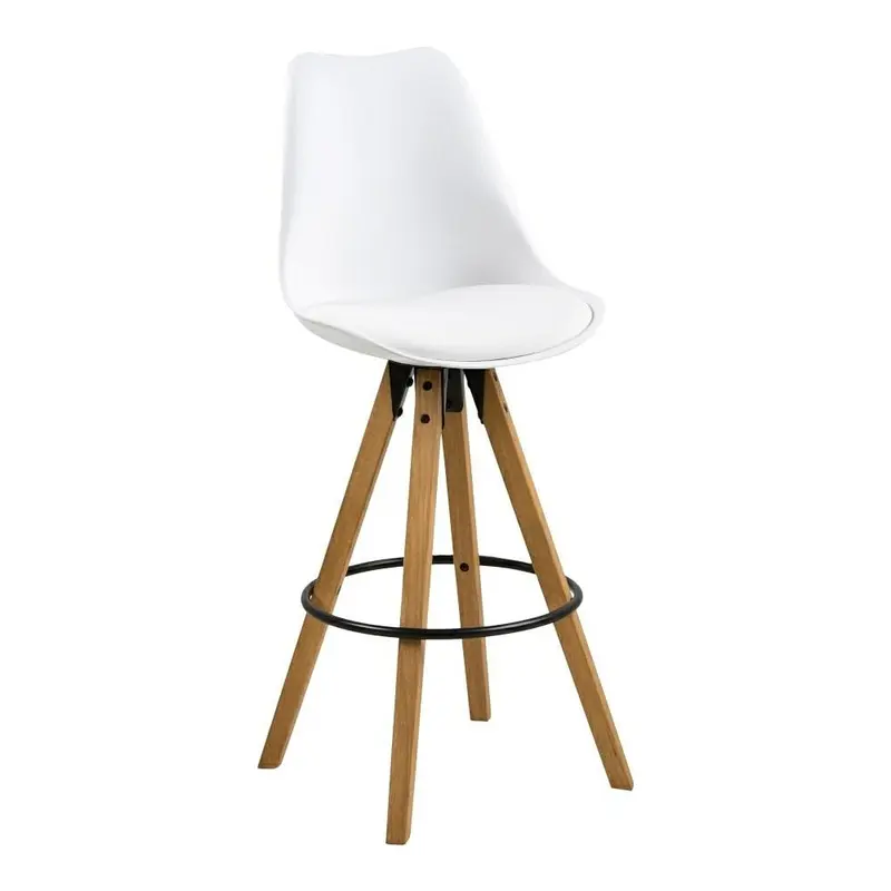 Actona Dima Scandinavian Bar Chair, White / Oak