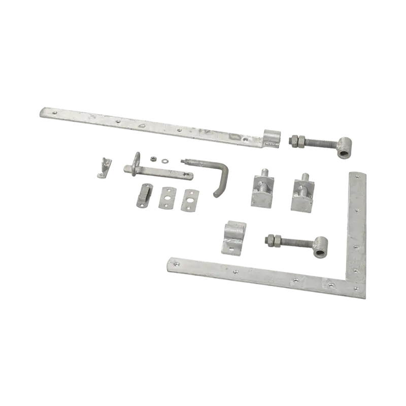 Adjustable Door Fitting for Single and Double Garden Doors, Silver