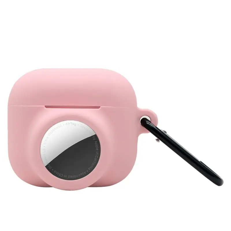 AirPods 3 Silikonikotelo AirTag Pidikkeellä - Pinkki