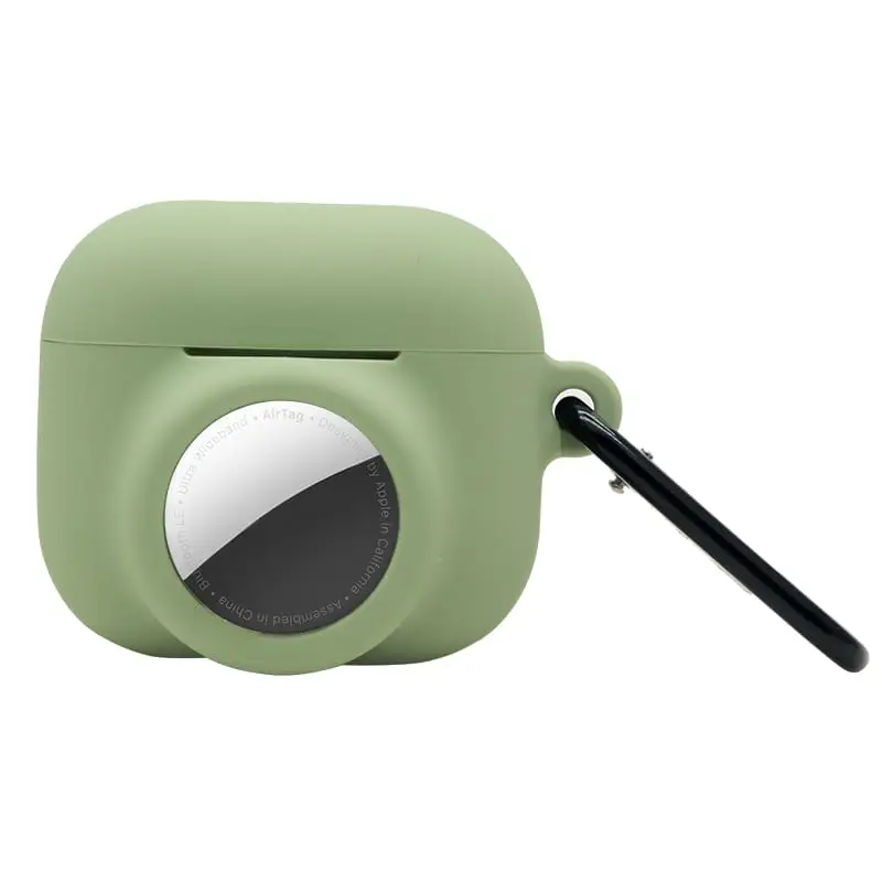 AirPods 3 Silikonikotelo AirTag Pidikkeellä - Vihreä