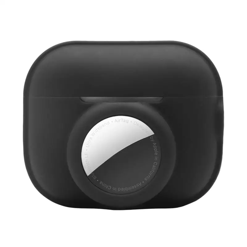 AirPods Pro 2 Silikonikotelo AirTag Pidikkeellä - Musta