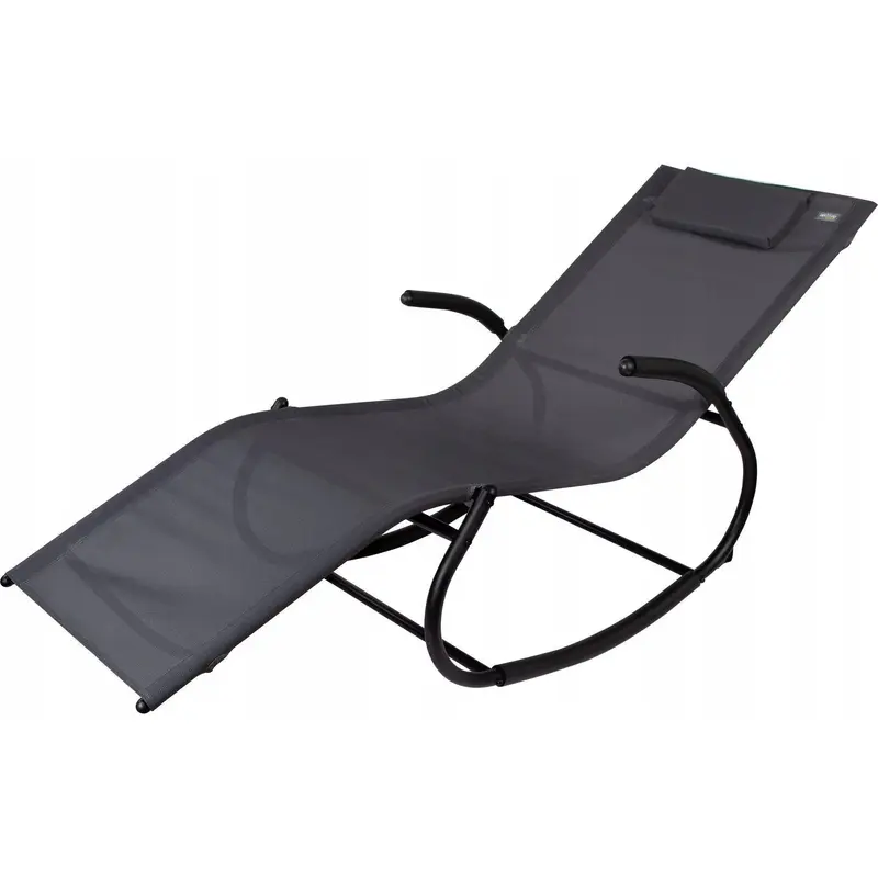 Aktive Garden Rocking Sun Lounger, Black