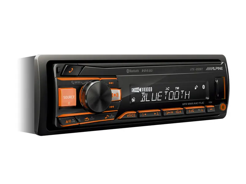 Alpine UTE-200BT 1-DIN autosoitin, Bluetooth USB FLAC