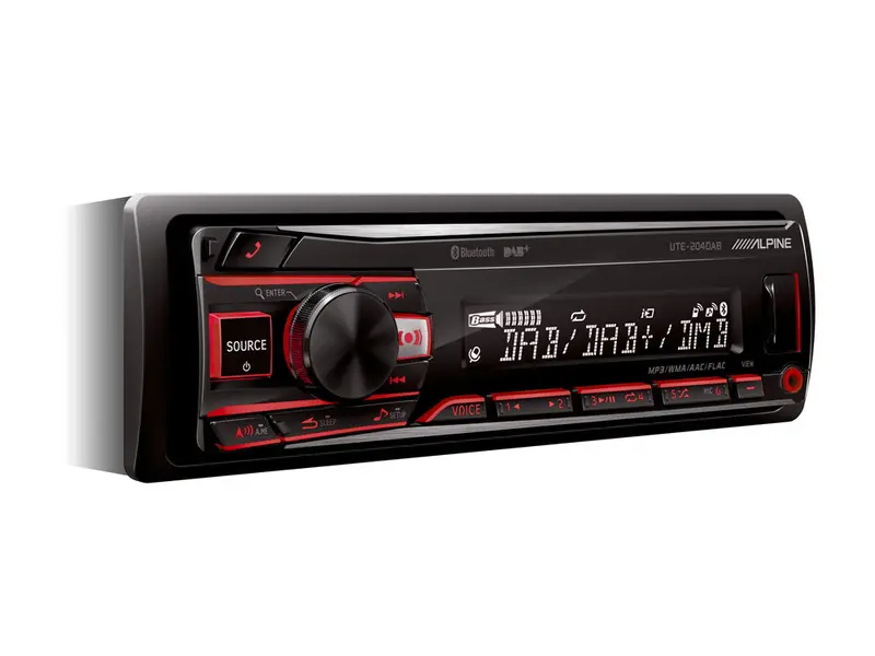 Alpine UTE-204DAB autosoitin - 1-DIN, Bluetooth, DAB+, USB
