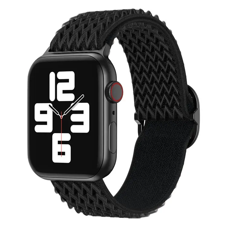Apple Watch 38/40/41 mm Joustava nailonranneke - Musta