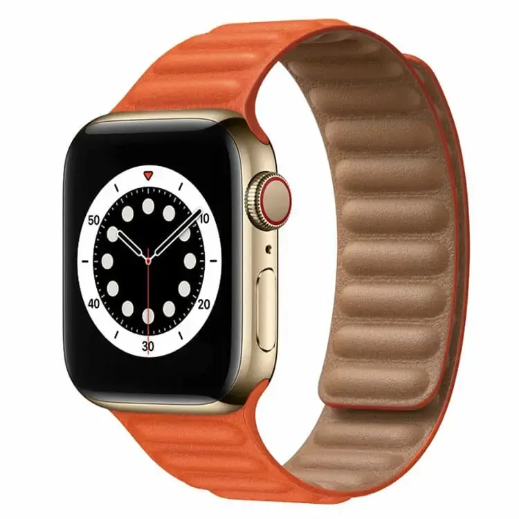 Apple Watch 38 / 40 / 41 mm Magneettinen nahkaranneke - Oranssi
