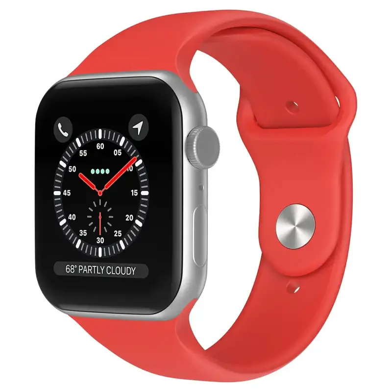 Apple Watch 38 / 40 / 41 mm Silikoniranneke - S/M - Punainen