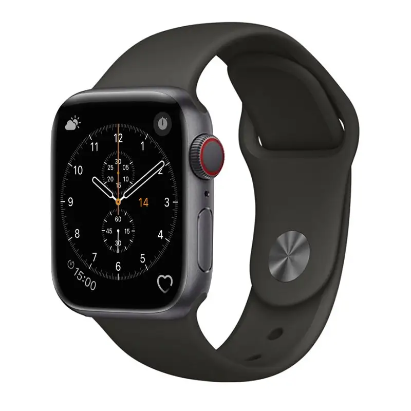 Apple Watch 38 / 40 / 41 mm Silikoniranneke - S/M - Tumman Harmaa