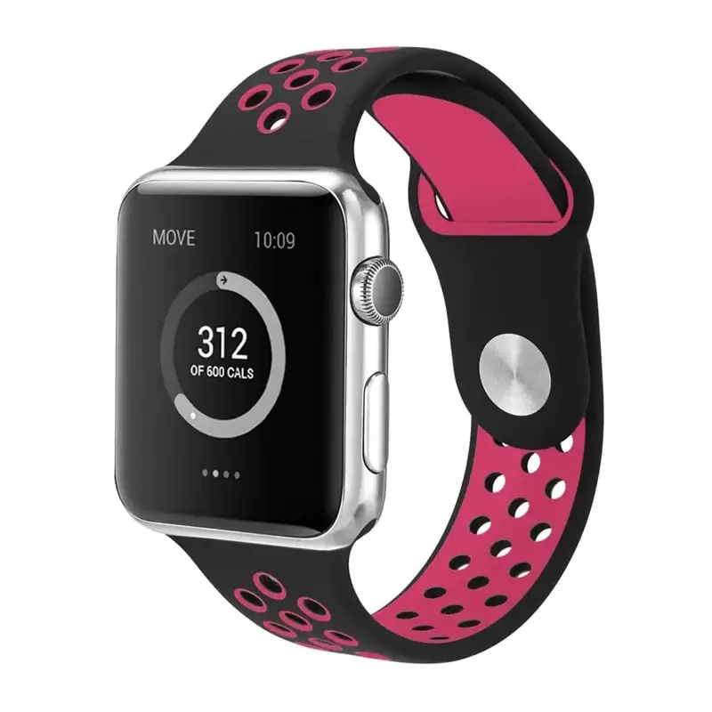 Apple Watch 38 / 40 / 41 mm Urheiluranneke - S/M - Musta/Pinkki
