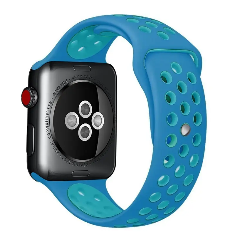 Apple Watch 38 / 40 / 41 mm Urheiluranneke - S/M - Vaaleansininen/turkoosi
