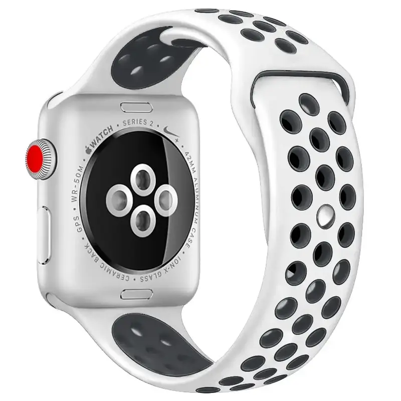Apple Watch 38 / 40 / 41 mm Urheiluranneke - S/M - Valkoinen/Musta