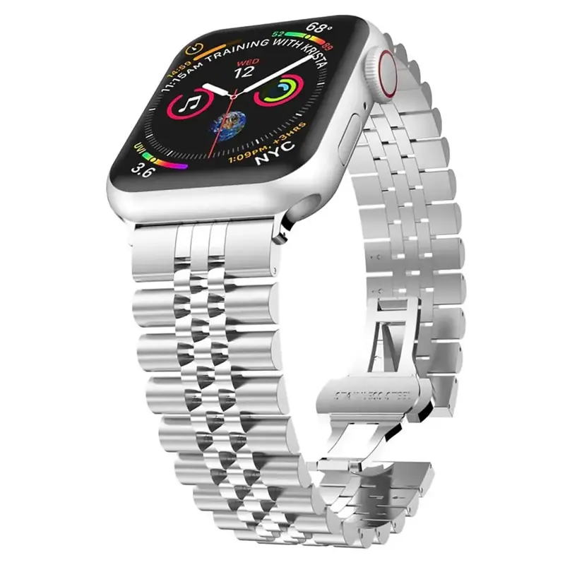 Apple Watch 44 / 45 / 46 / 49 mm Metallinen ranneke - Hopea