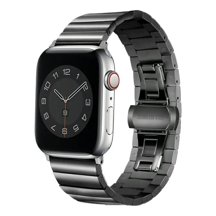 Apple Watch 44 / 45 / 46 / 49 mm Metalliranneke - Musta