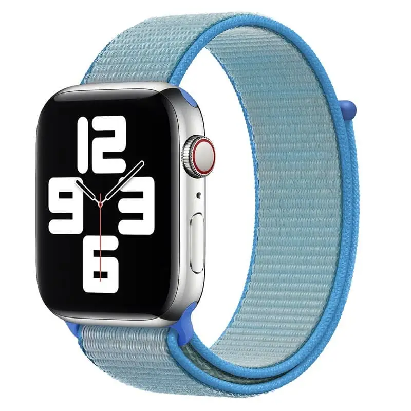 Apple Watch 44 / 45 / 46 / 49 mm Nylon ranneke - Vaaleansininen