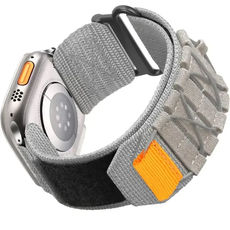 Apple Watch 44 / 45 / 46 / 49 mm Outdoor Nailonranneke - harmaa