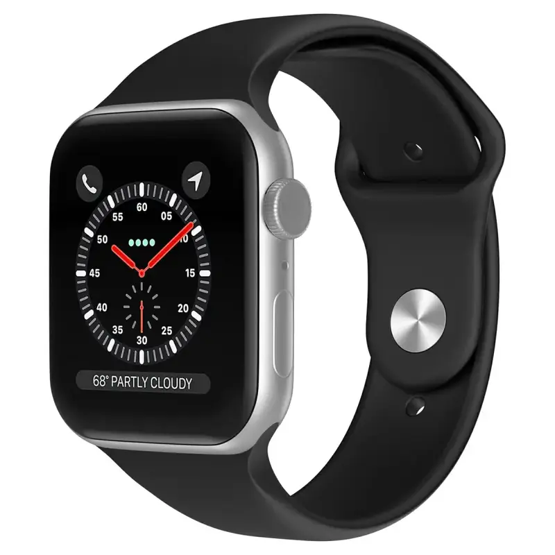 Apple Watch 44 / 45 / 46 / 49 mm Silikoniranneke - M/L - Musta