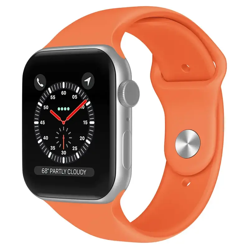 Apple Watch 44 / 45 / 46 / 49 mm Silikoniranneke - M/L -  Oranssi