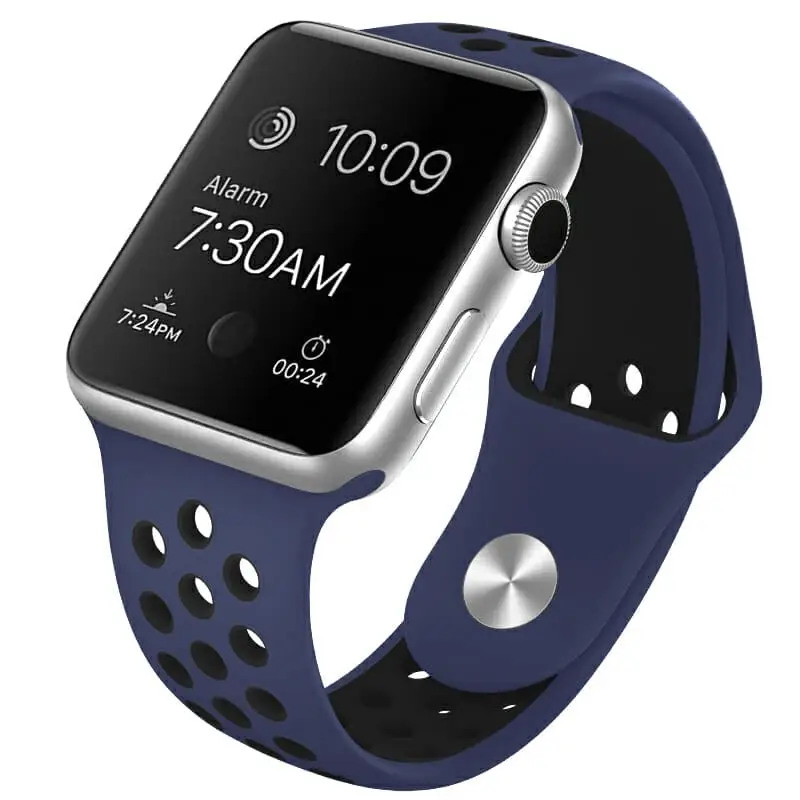 Apple Watch 44 / 45 / 46 / 49 mm Urheiluranneke - M/L - Laivastonsininen/Musta