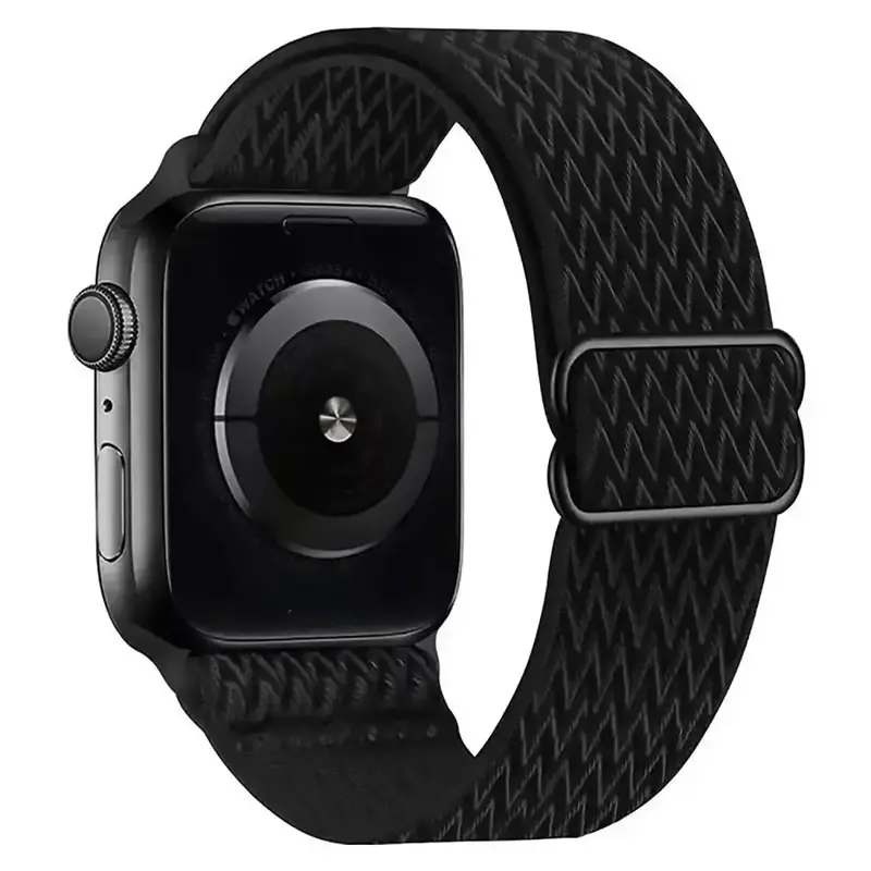 Apple Watch Joustava nailonranneke 44 / 45 / 46 / 49 mm - Musta