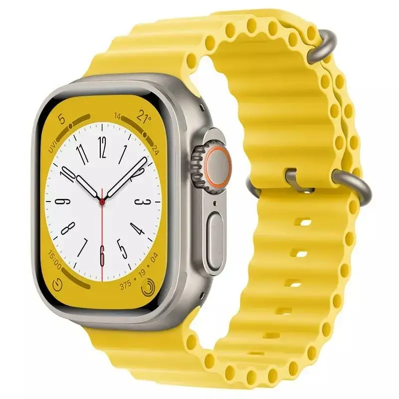 Apple Watch Ocean silikoniranneke 44 / 45 / 46 / 49 mm - Keltainen