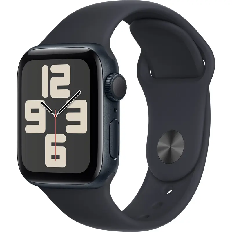 Apple Watch SE (GPS) 40mm Midnight Aluminum Case and Sport Band, S/M (MXE73)