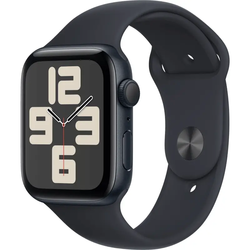 Apple Watch SE GPS 44 mm, Midnight Case with Sport Band, M/L