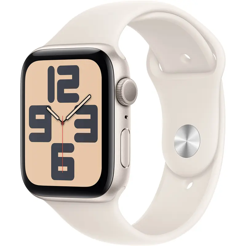 Apple Watch SE (GPS 44mm) 2nd Gen with Aluminum Case and Sport Band, Starlight, M/L