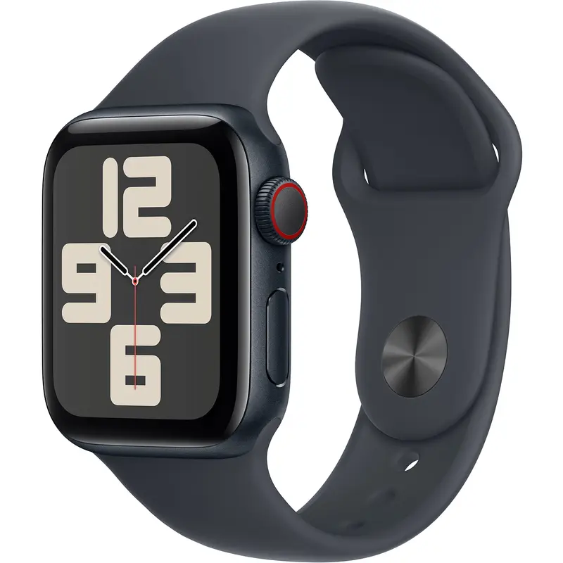 Apple Watch SE (GPS + Cell 40mm) with Aluminum Case and Sport Band, Midnight, M/L