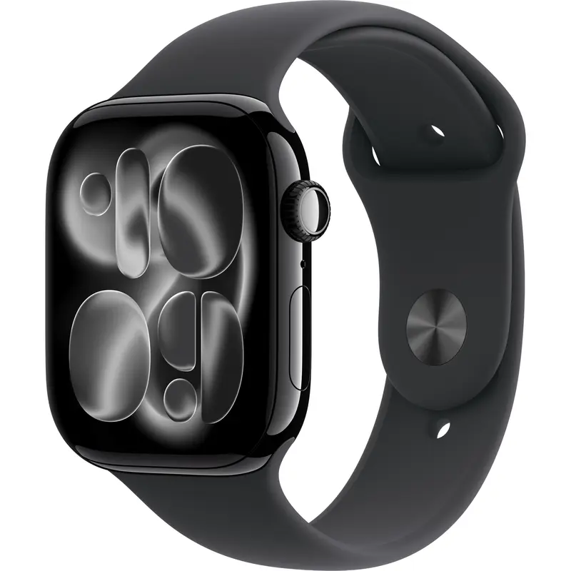 Apple Watch Series 11 (GPS, 46 mm) Mirror Black with Black Sport Band, M/L