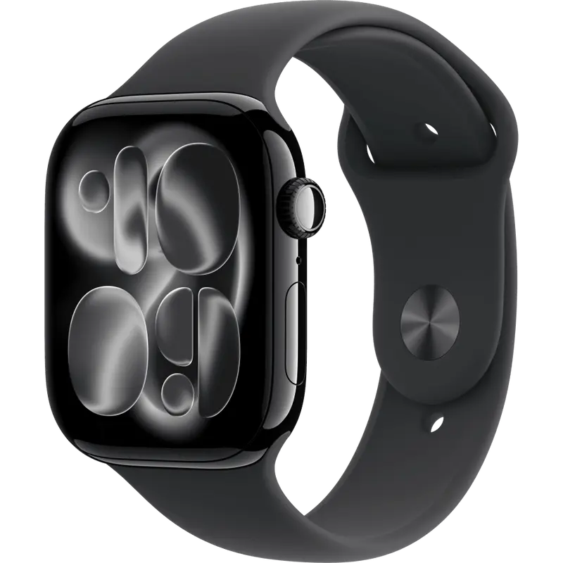 Apple Watch Series 11 (GPS + Cellular, 42 mm) Mirror Black/Black Sport Band, M/L