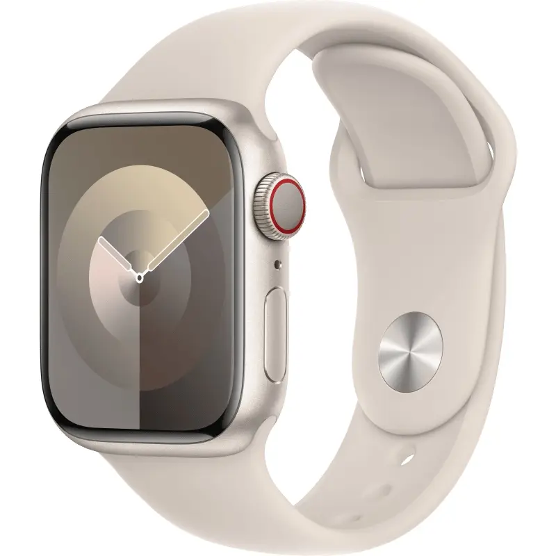 Apple Watch Series 9 GPS + Cellular 41mm Starlight Aluminum Case with Sport Band (S/M)