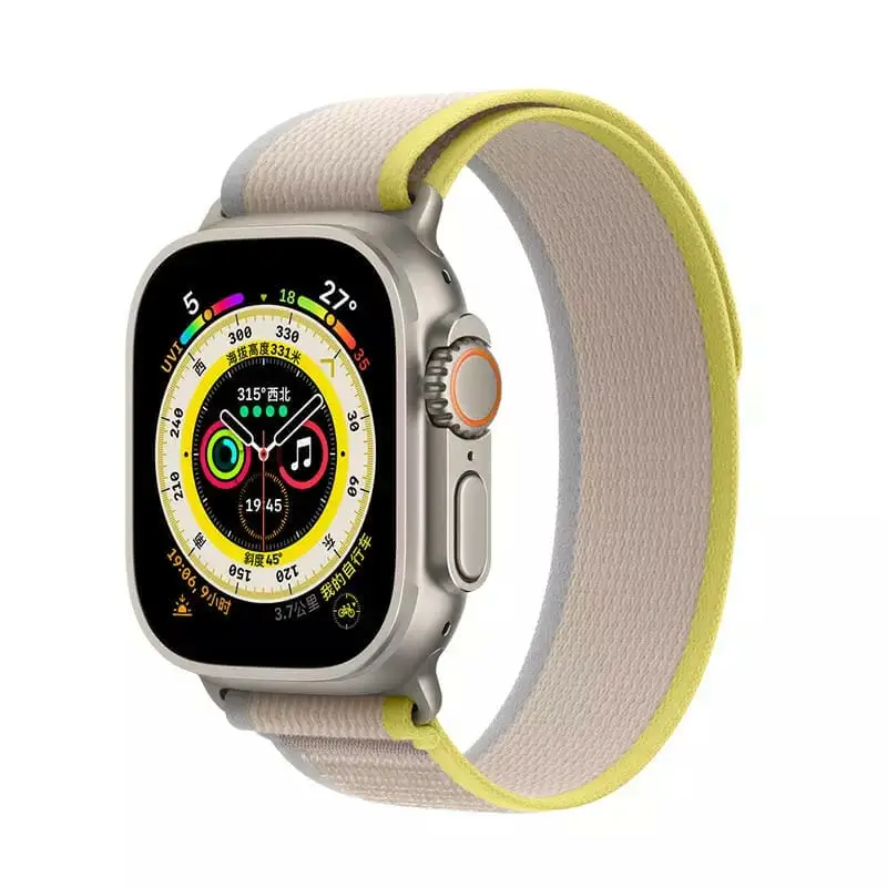 Apple Watch Trail ranneke 44/45/46/49mm - Keltainen-Beige