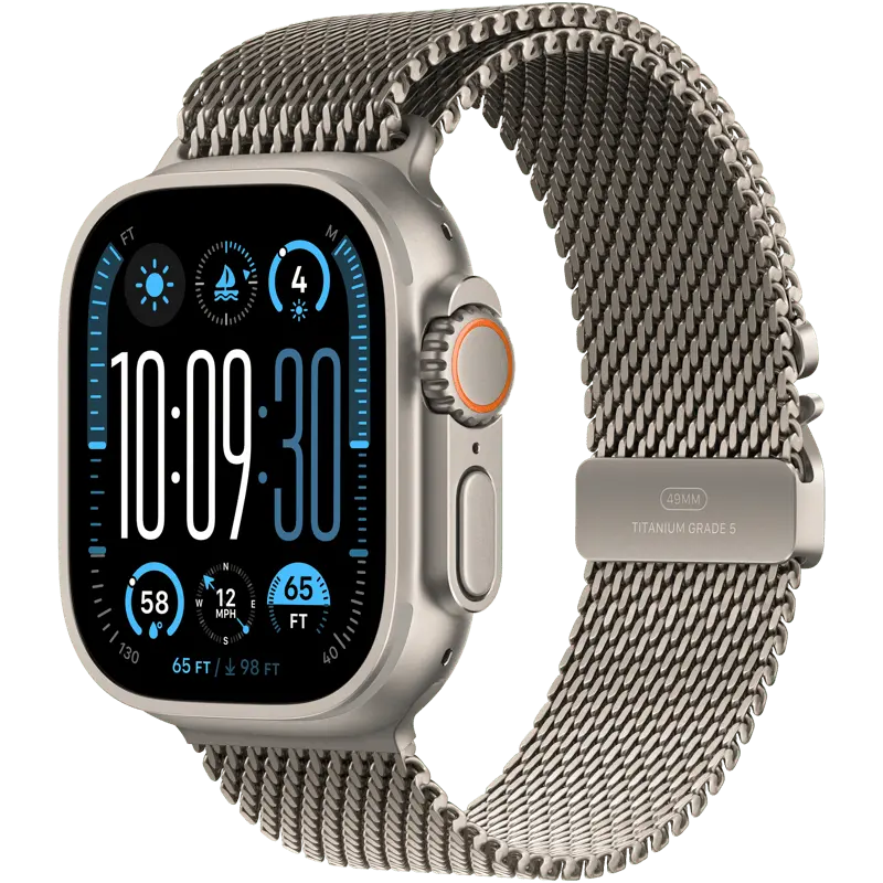 Apple Watch Ultra 2 49mm Natural Titanium with Natural Milanese Loop