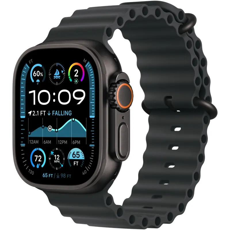 Apple Watch Ultra 2 (GPS + Cellular) 49mm Black Titanium Case and Black Ocean Band (MX4P3)