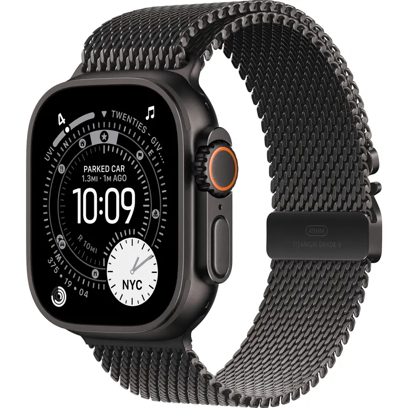 Apple Watch Ultra 3 GPS Cellular 49 mm Black Titanium case and Black Milanese loop Medium