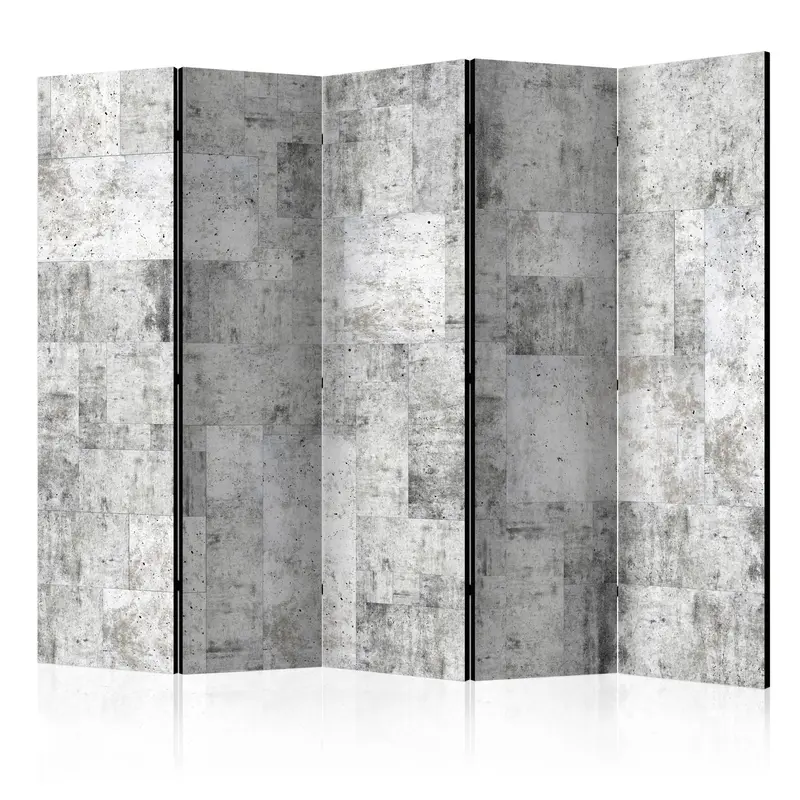 Arkiio Concrete Grey City II Room Divider Folding Screen 225x172 cm