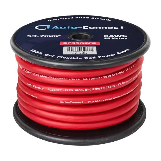 Auto-Connect 53mm² OFC Virtakaapeli Punainen 20m