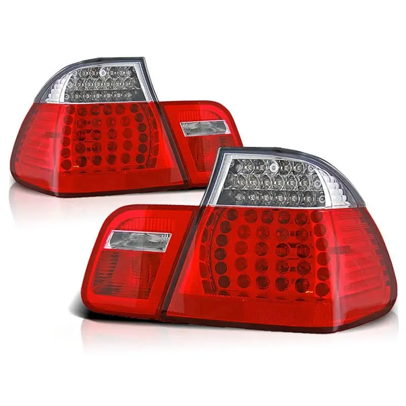 BMW E46 Led Tail Lights 09/01-03/05 Sedan, Clear Red