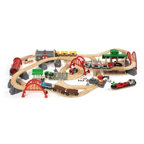 BRIO World 33052 - Rail & Road - Deluxe Track Set, Large Box