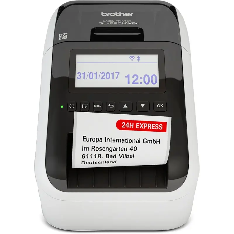 Brother QL-820NWBc Professional Wireless Label Printer, WiFi, RJ45, USB, Bluetooth