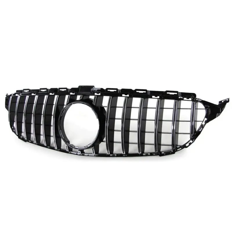 Car Grille for Mercedes C-Class W205 S205 13-18, Gloss Black/Chrome