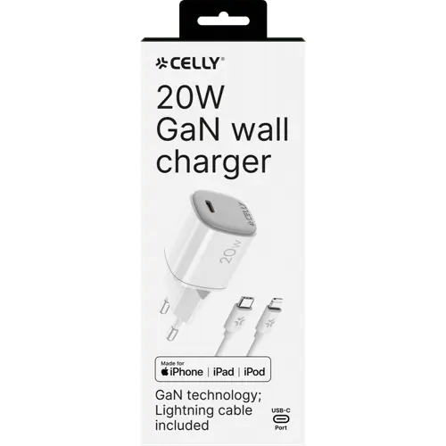 Celly 20W Charger and Lightning Cable