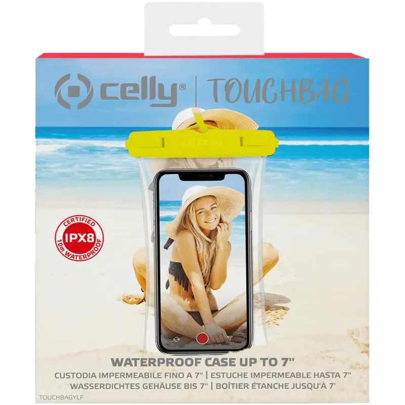 Celly Touchbag Waterproof Protective Pouch, Yellow