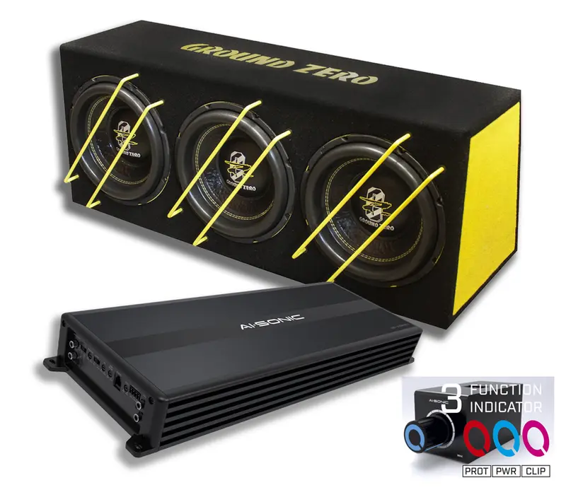 Ground Zero BASSKIT 750 SPL bassopaketti - 3x 10" subwooferit, AI-SONIC S2-A2200.1