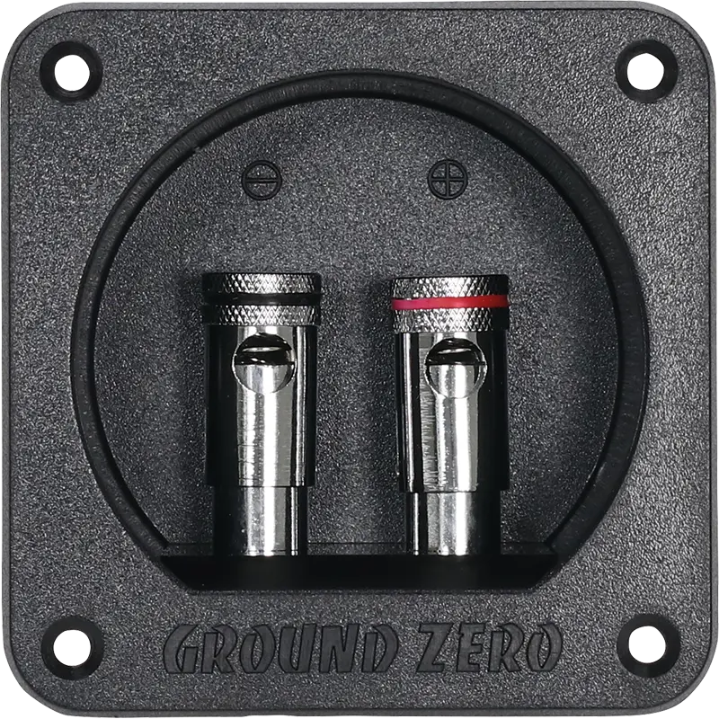Ground Zero GZST 2B – 2-napainen kaiutinterminaali, 85x85 mm