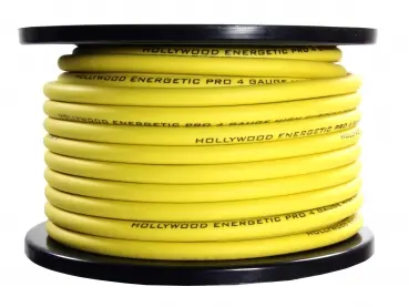 Hollywood Energetic PRO 20mm² OFC-virtakaapeli PCYL4, keltainen, metritavara