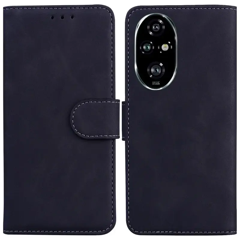 Honor 200 Pro Lompakko Suojakotelo Musta - Tumma Läpällä