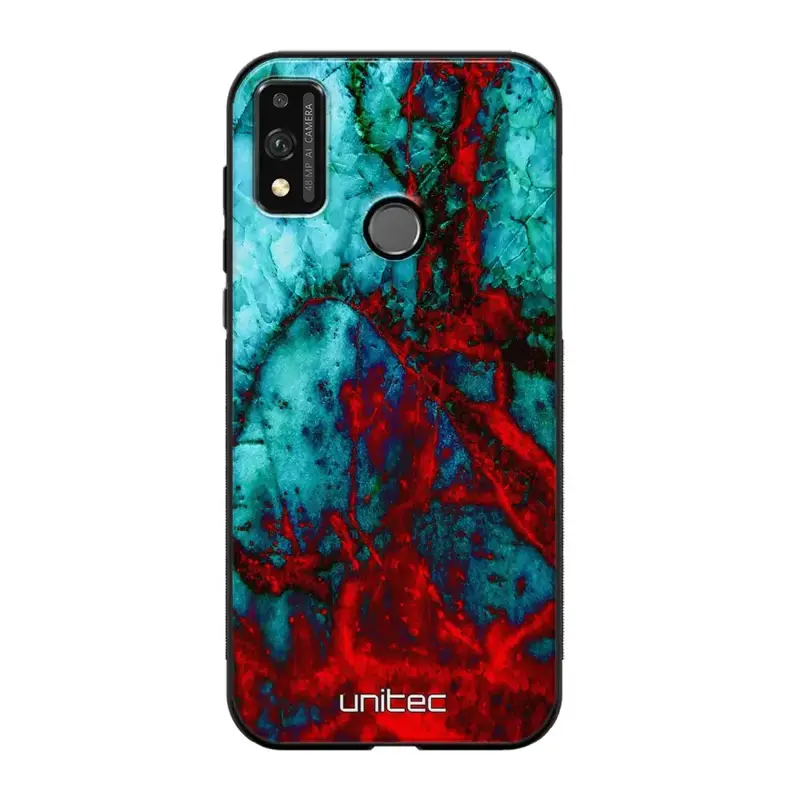 Honor 9X Lite marmori suojakuoret - Blue Red Marble