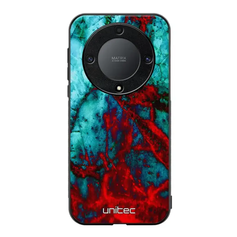 Honor Magic 5 Lite marmori suojakuoret - Blue Red Marble
